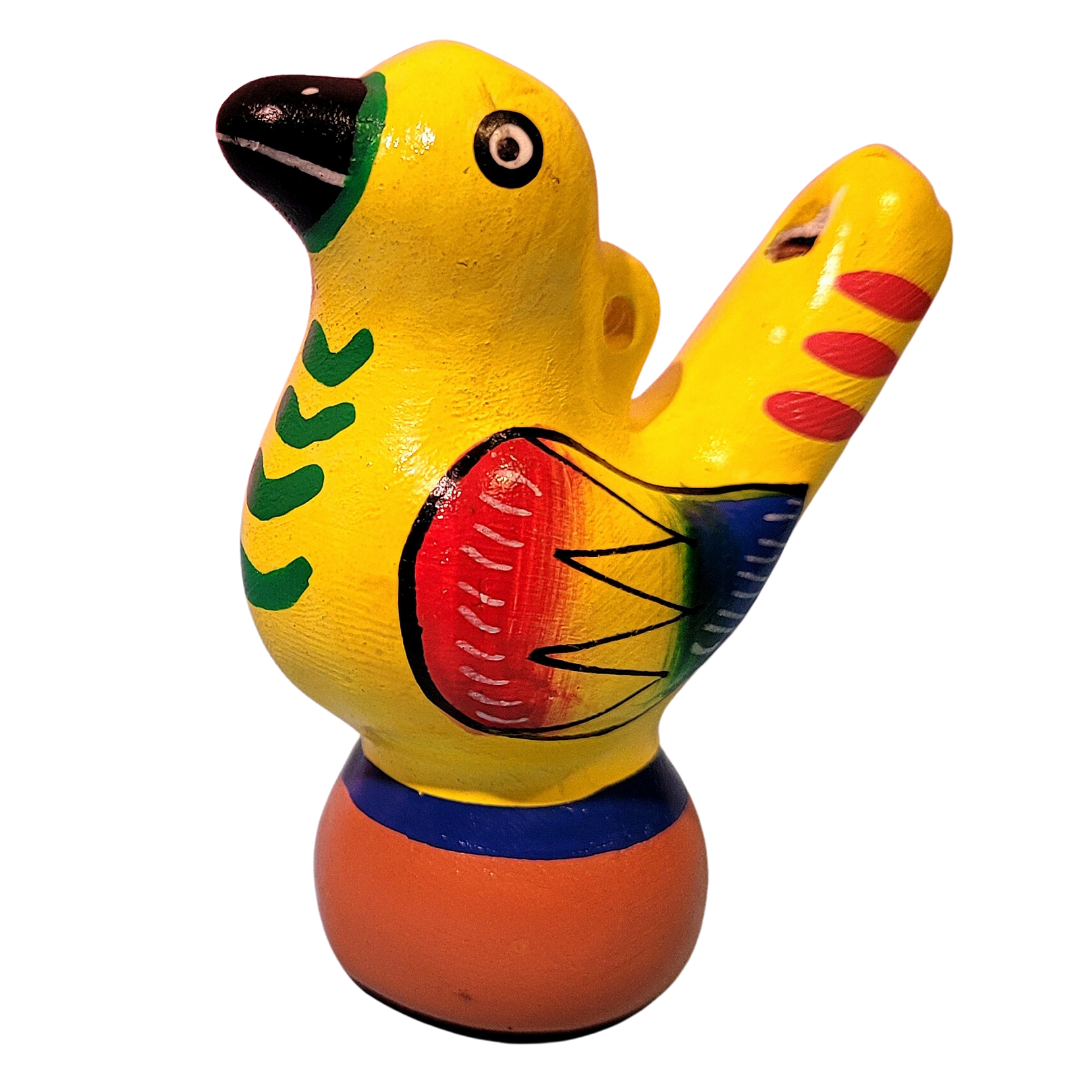Colorful bird Ceramic water whistle from the Peruvian Amazon - Amazon Ecology