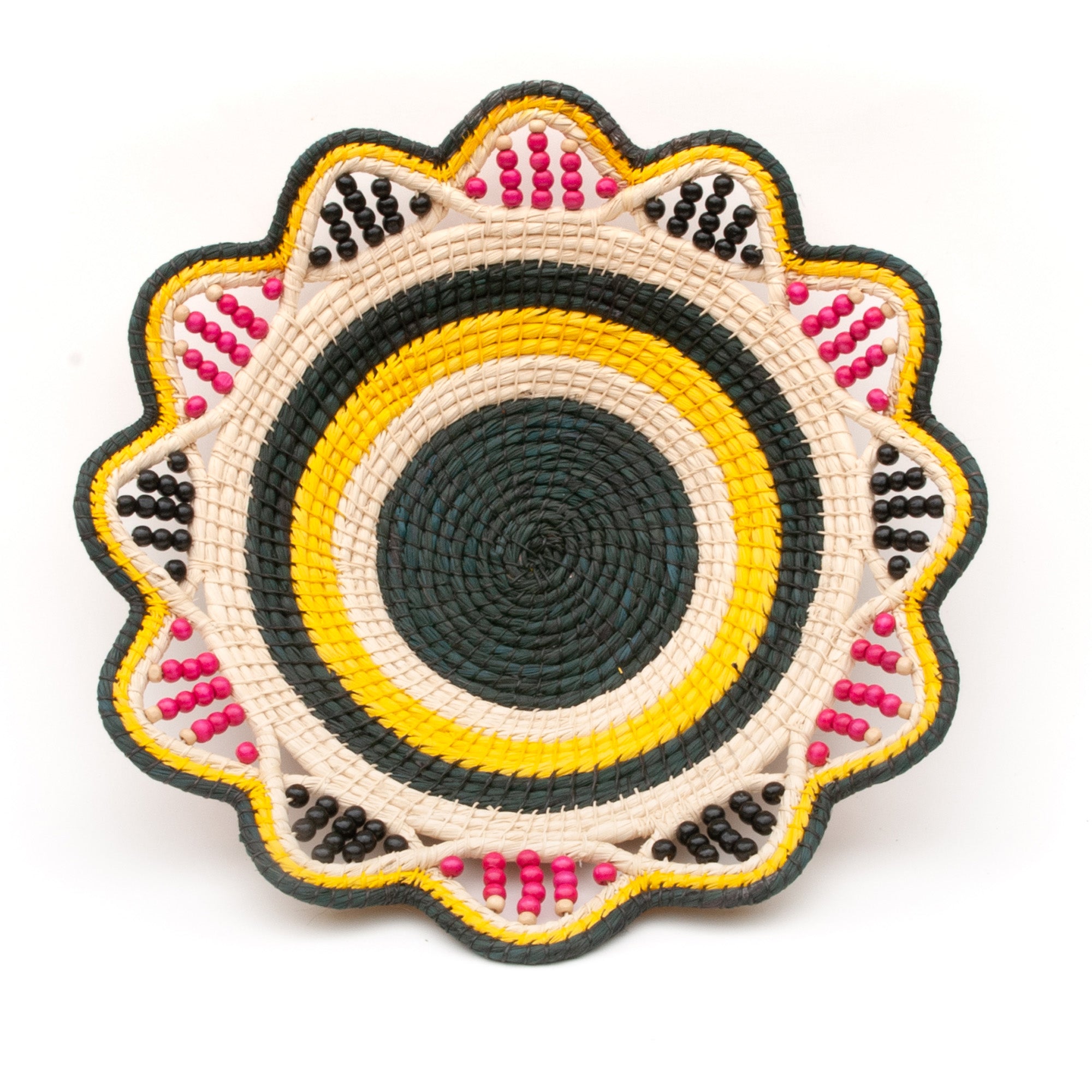 DOUBLE ECLIPSE - HANDMADE CHAMBIRA PALM FIBER BASKET - WOVEN BY ARTISAN FROM PERUVIAN AMAZON - Amazon Ecology