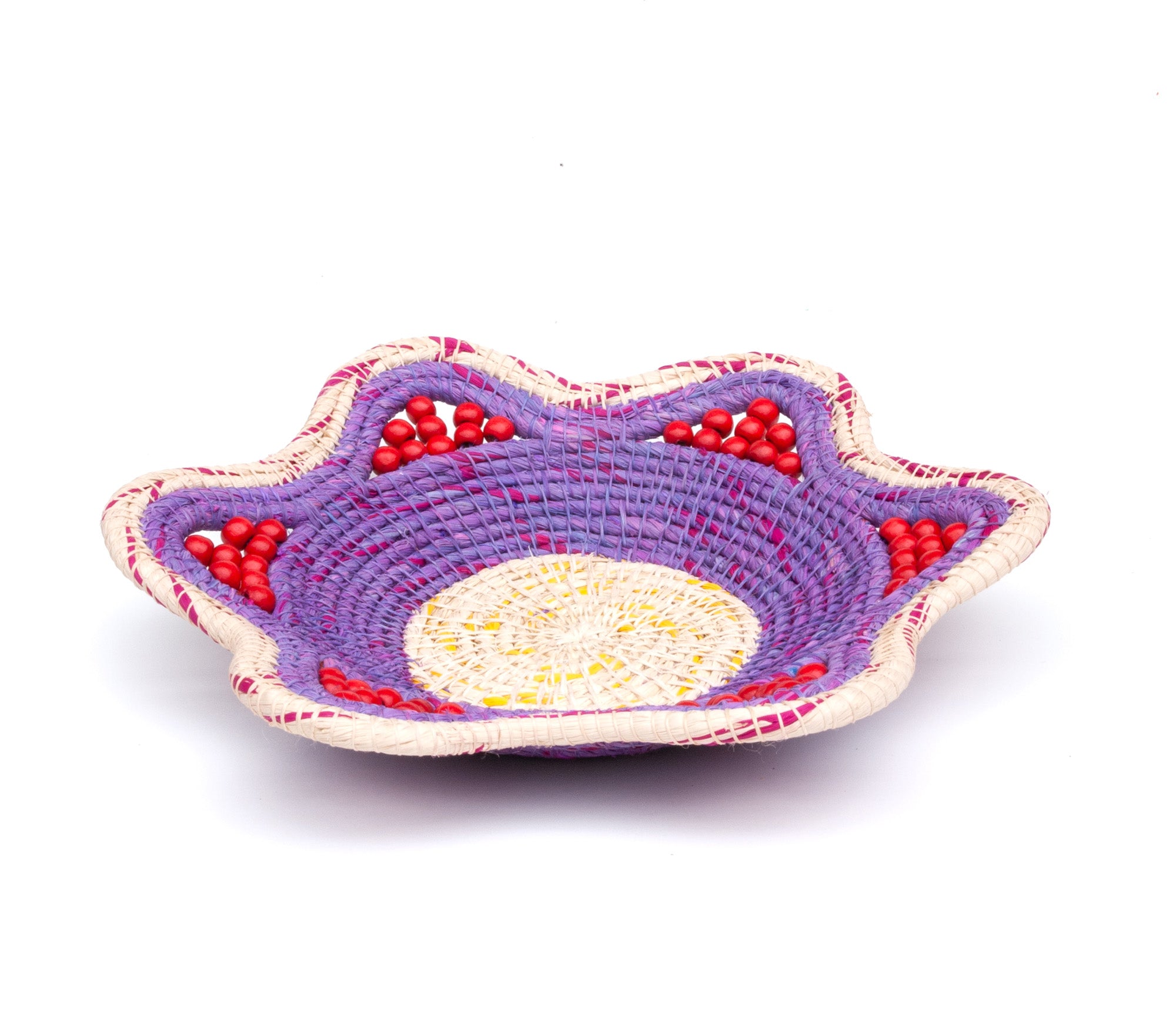 GRAPE WITH CHERRIES -HANDMADE CHAMBIRA PALM FIBER BASKET - WOVEN BY ARTISAN FROM PERUVIAN AMAZON - Amazon Ecology