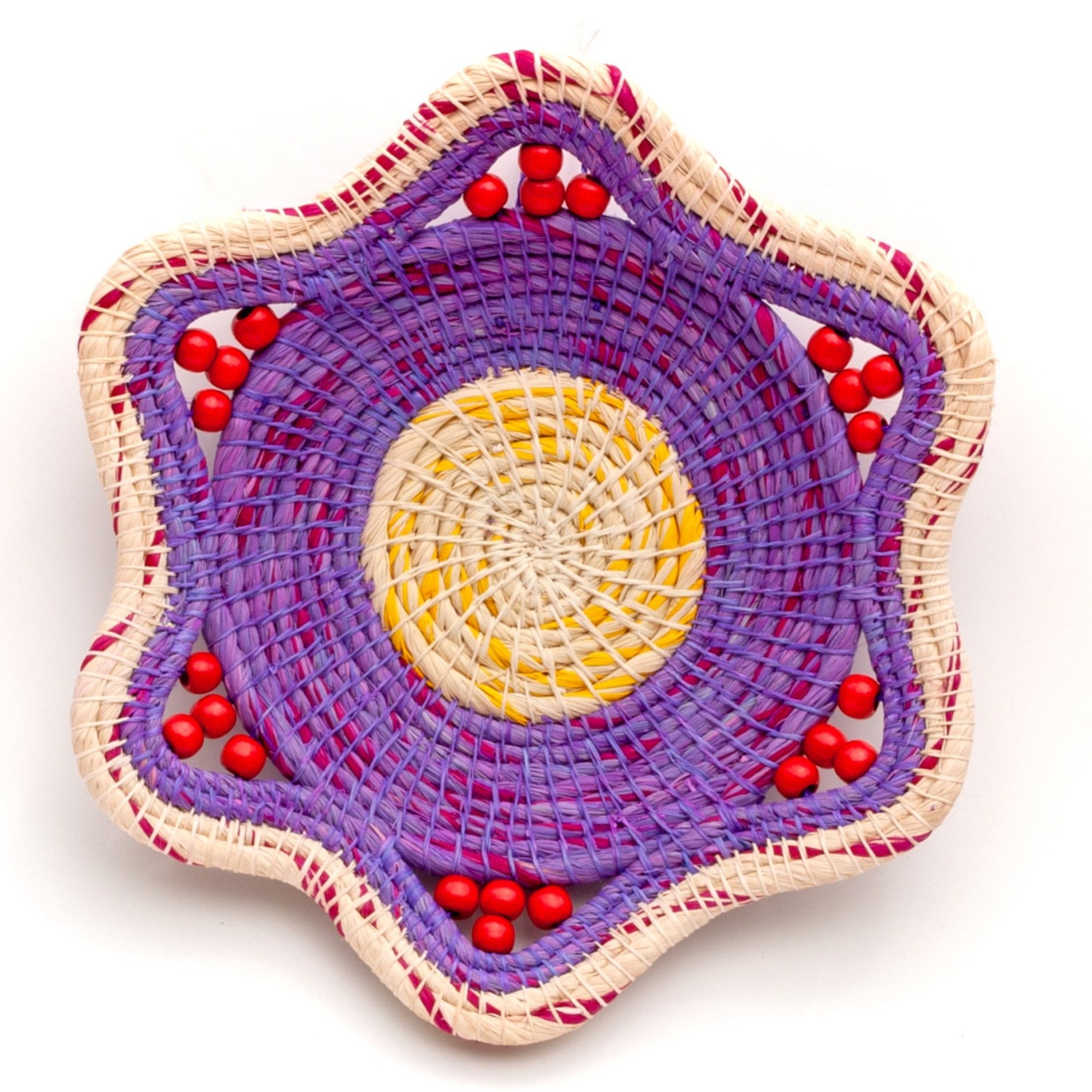 GRAPE WITH CHERRIES -HANDMADE CHAMBIRA PALM FIBER BASKET - WOVEN BY ARTISAN FROM PERUVIAN AMAZON - Amazon Ecology