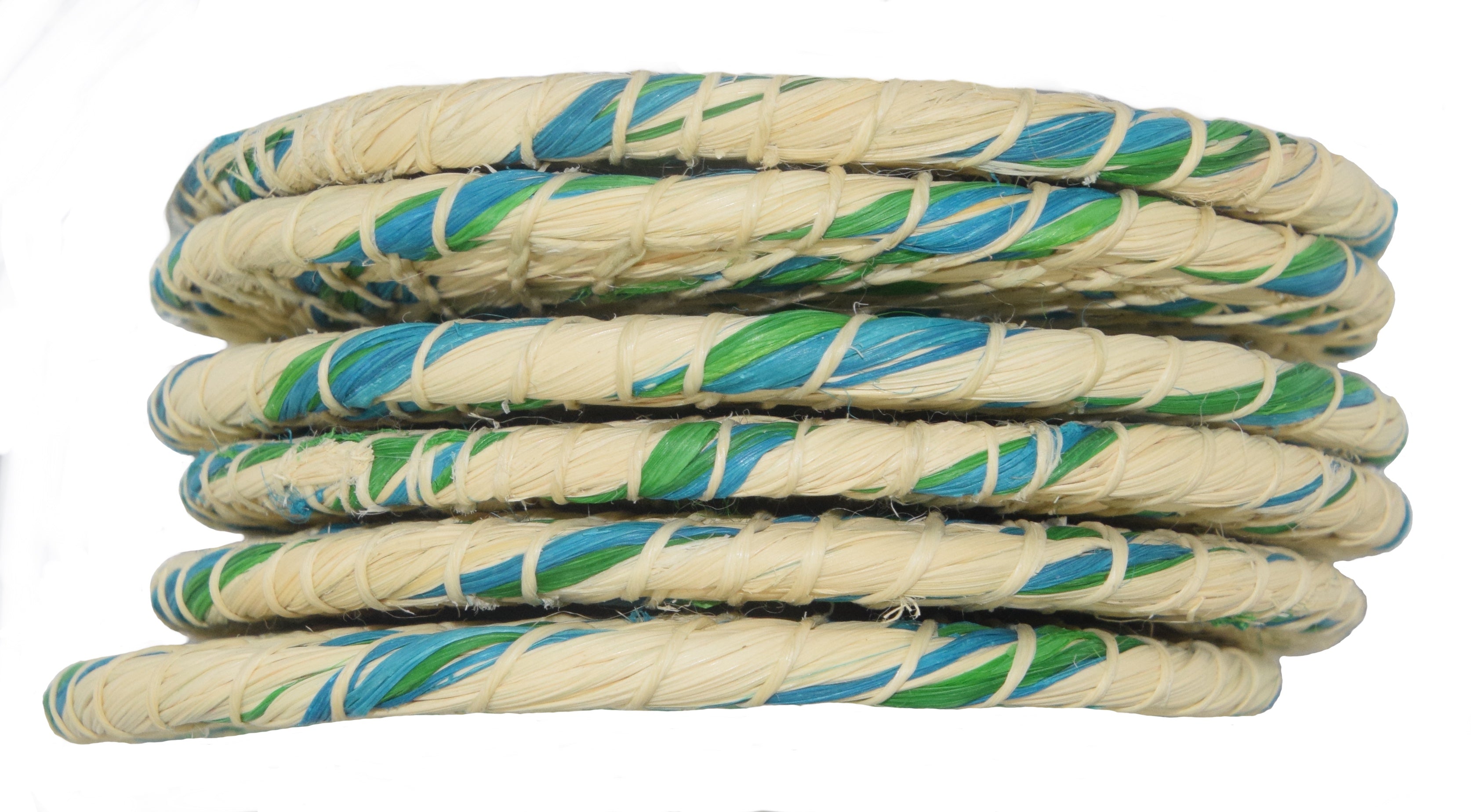 Chambira woven coasters with colored swirl- handmade by Peruvian artisans - Amazon Ecology