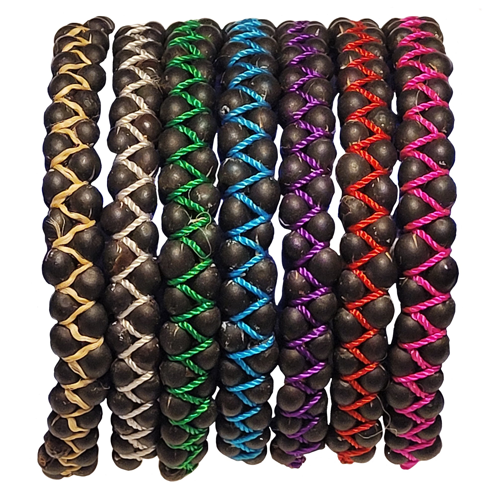 Twin-row achira seed bracelet made by Peruvian Amazon artisan - Amazon Ecology