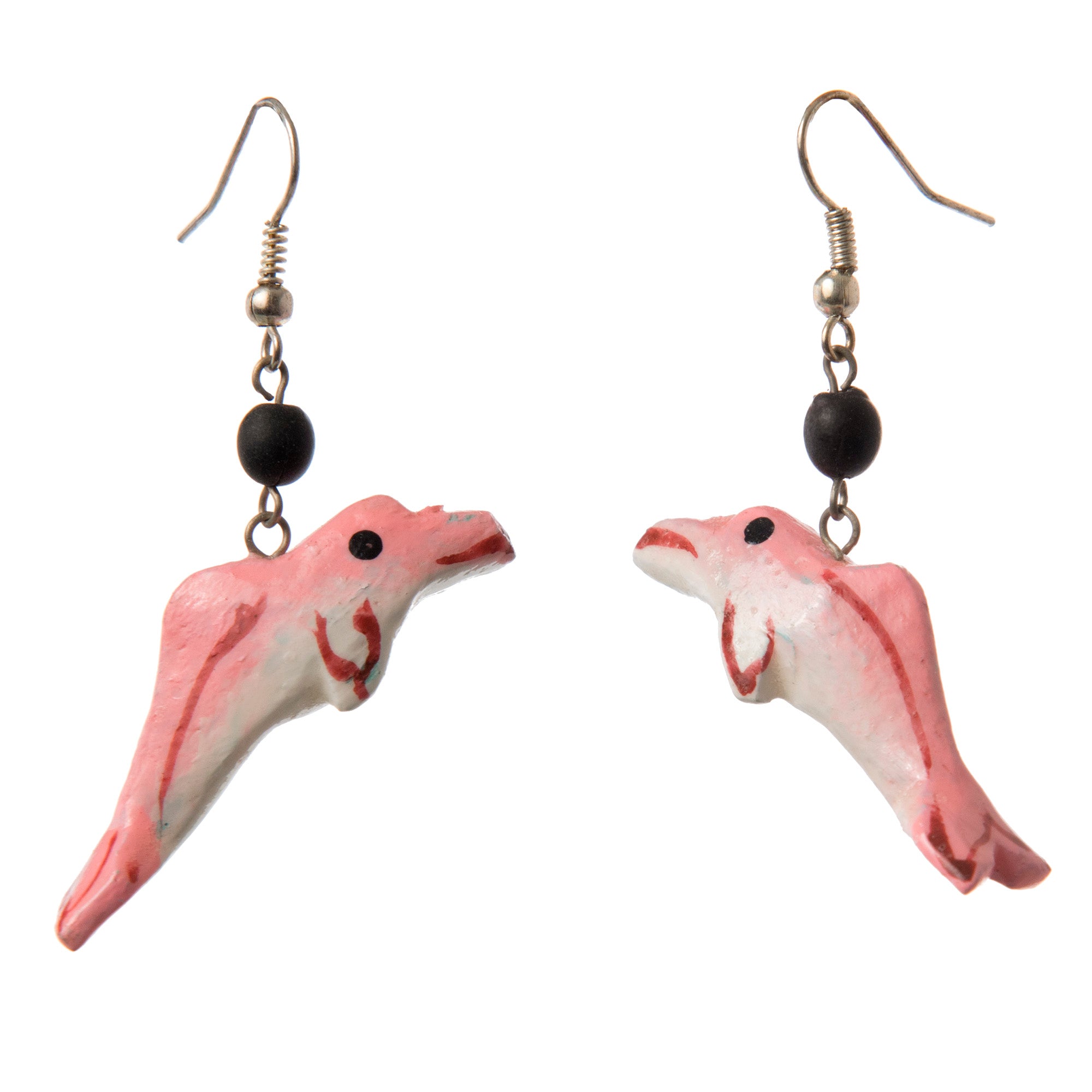 Dolphin Balsa Wood Earrings - made by artisan from Peruvian Amazon - Amazon Ecology