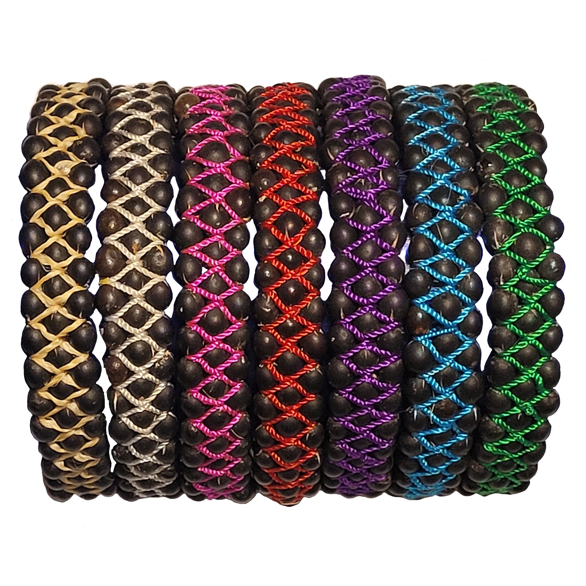 Three-row achira seed bracelet made by Peruvian Amazon artisan - Amazon Ecology