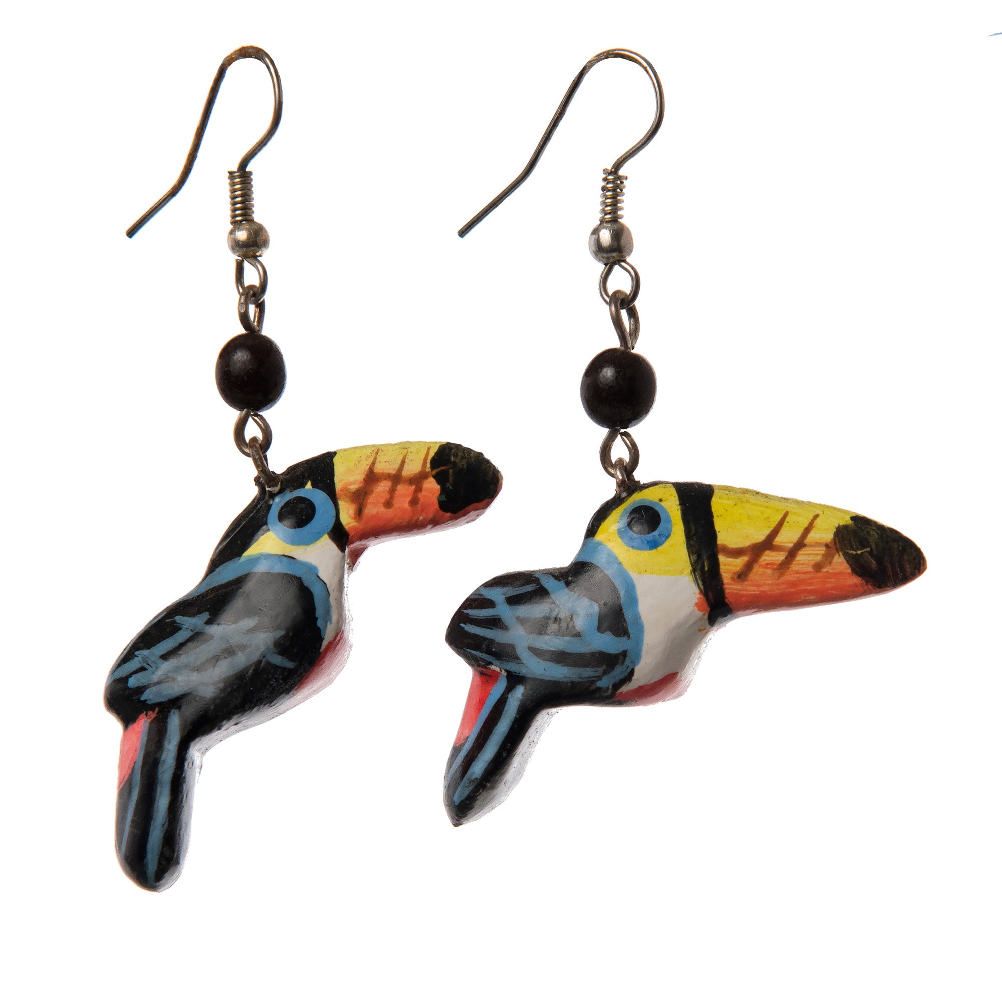 Toucan Balsa Wood Earrings - Made by Peruvian Amazon artisan - Amazon Ecology