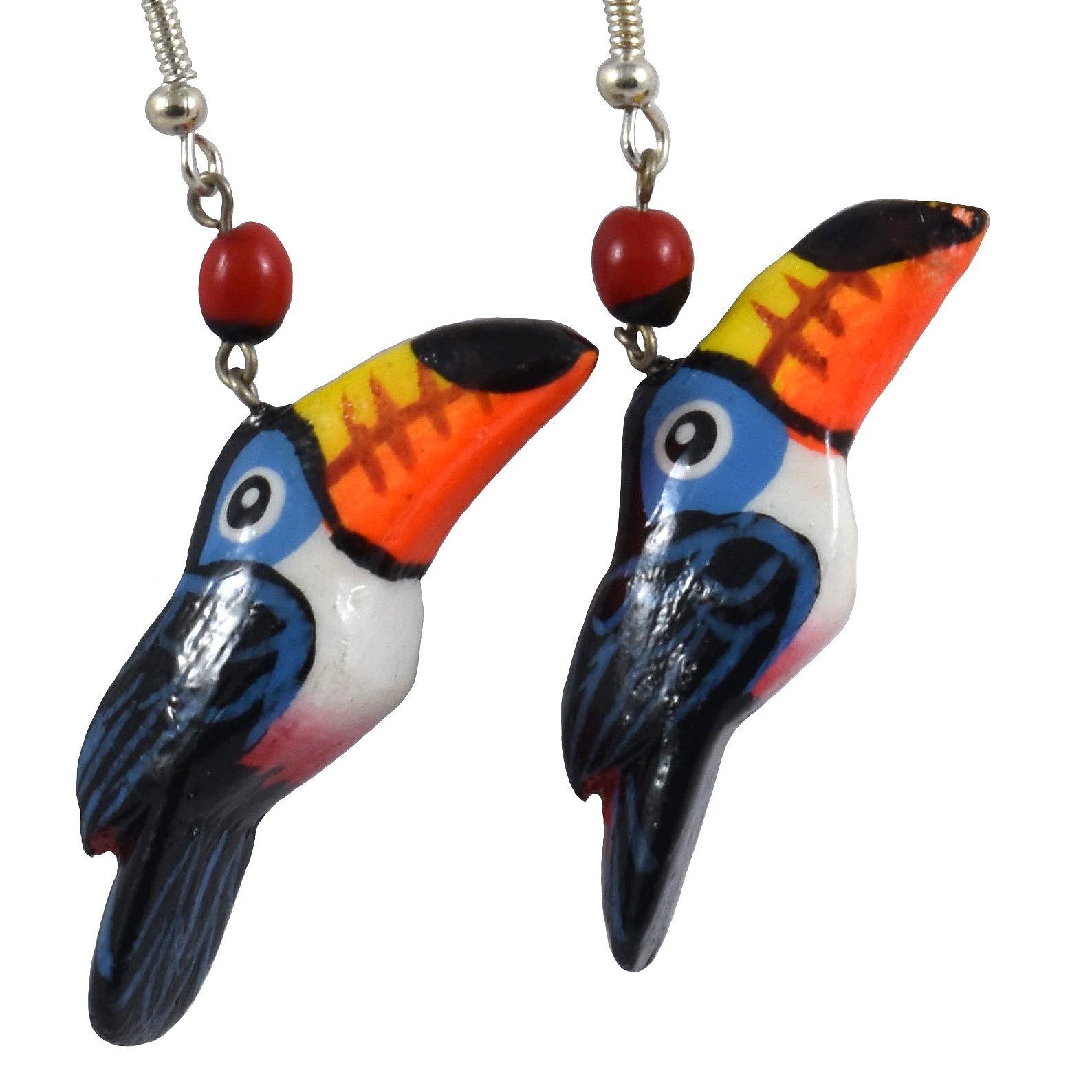 Toucan Balsa Wood Earrings - Made by Peruvian Amazon artisan - Amazon Ecology