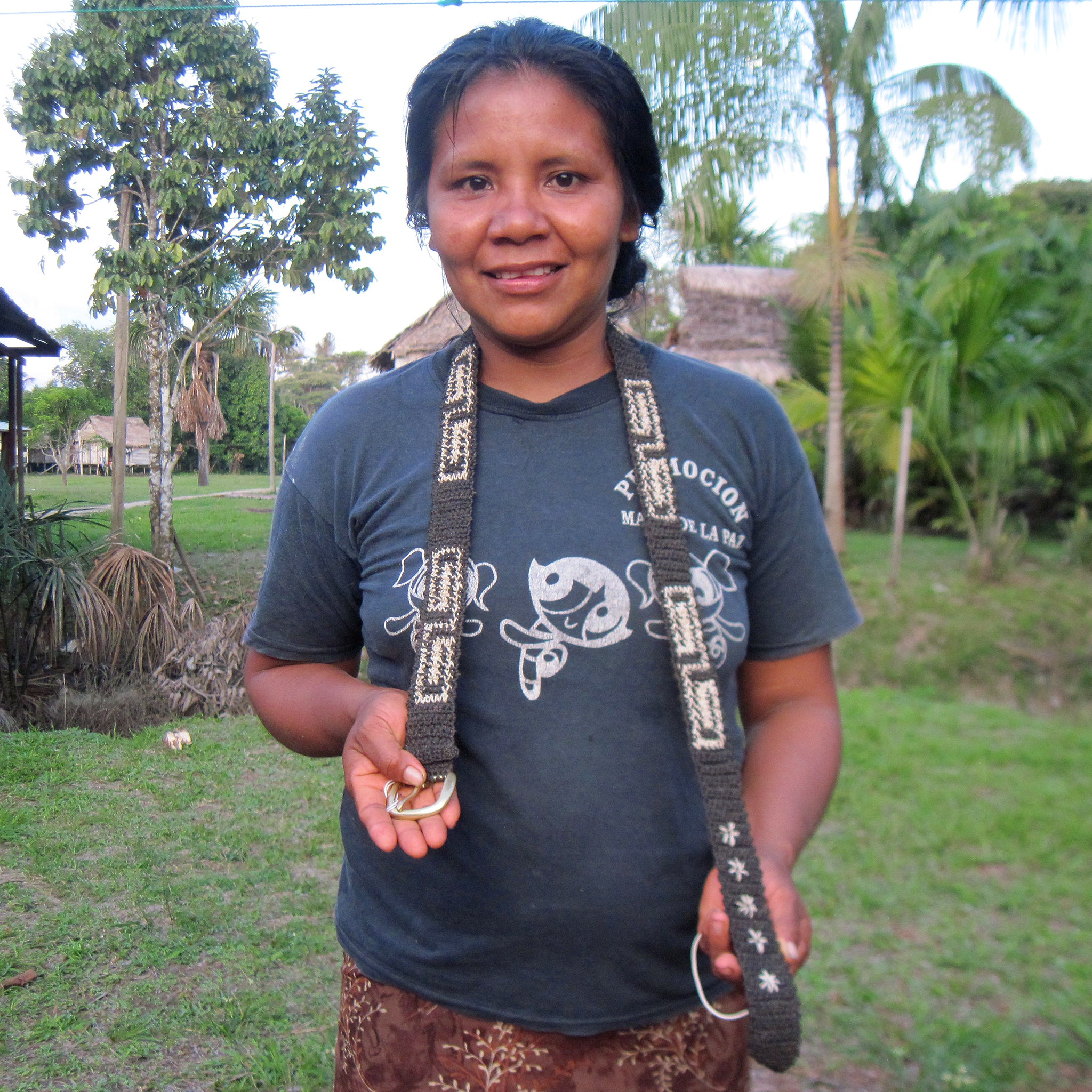 Fair-trade Hand-made Hat band - Bora labyrinth pattern - made by Peruvian Amazon artisan - Amazon Ecology