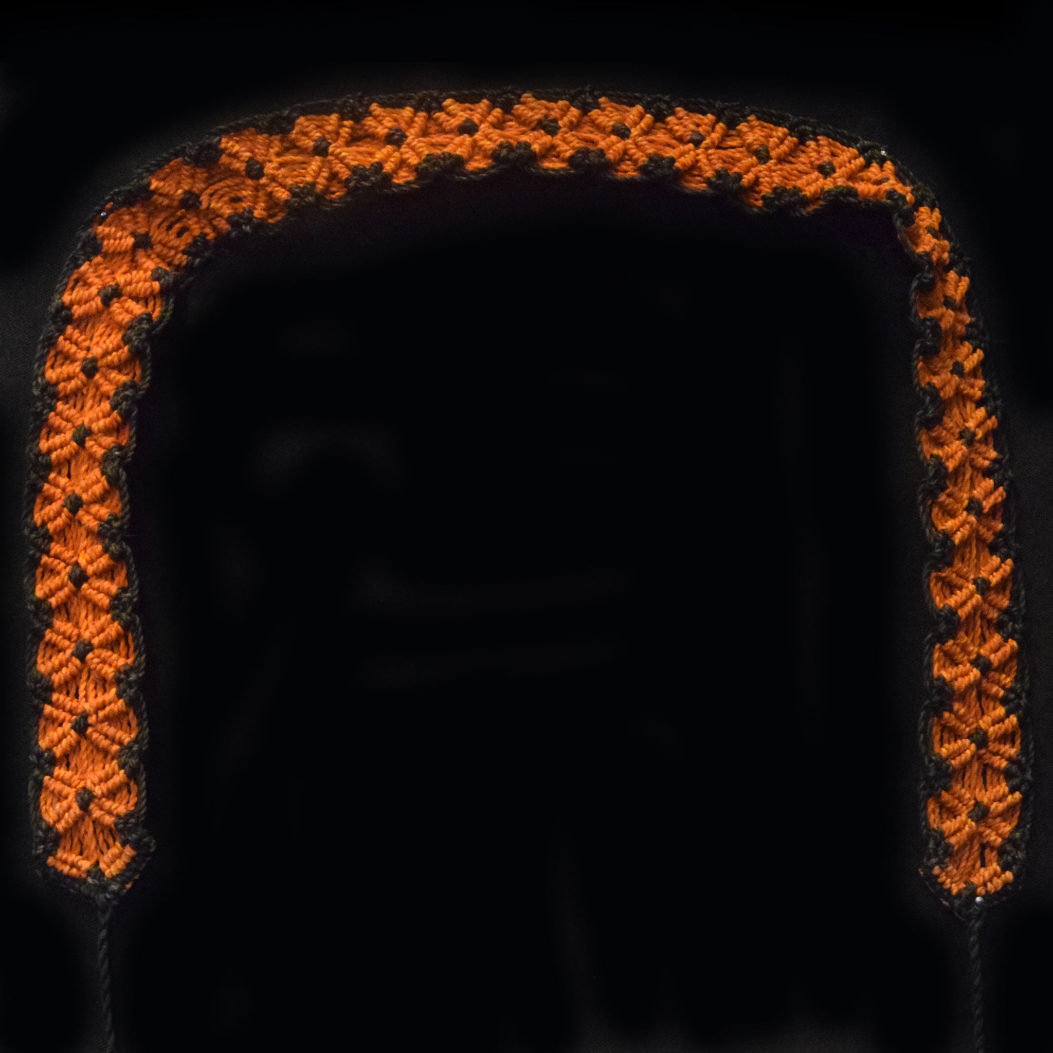 Fair-trade Hand-made Hat band - orange & black snake - made by Peruvian Amazon artisan - Amazon Ecology
