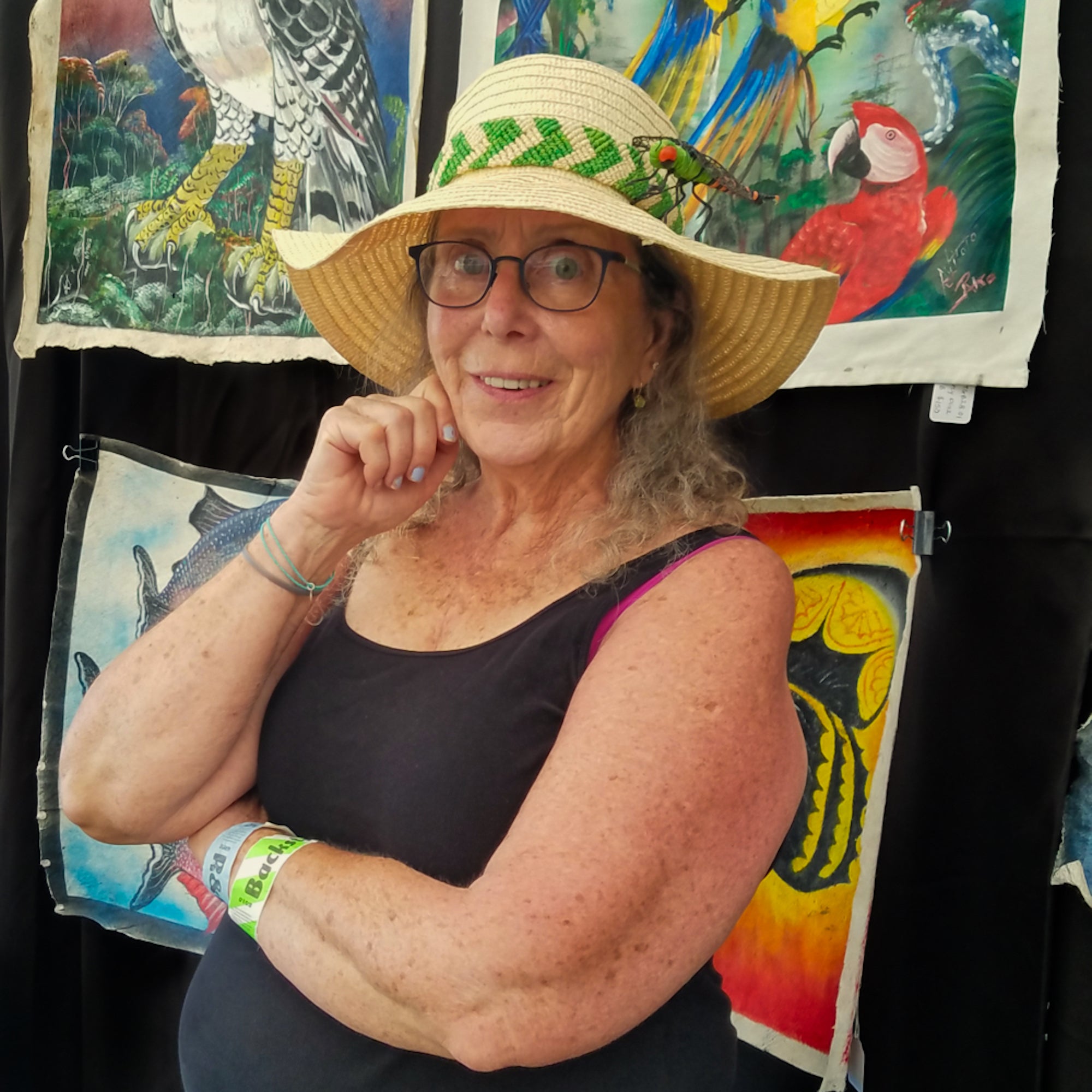 Fair-trade Hand-made Hat band - Emerald tree boa (Loro machaco) - made by Peruvian Amazon artisan - Amazon Ecology