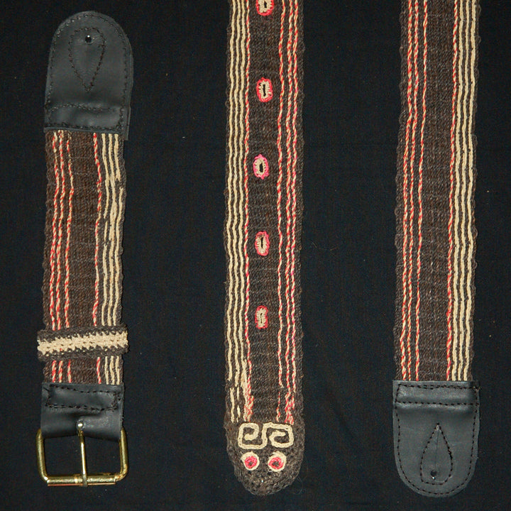 FAIR -TRADE HAND-MADE GUITAR STRAP - BLACK AFANINGA SNAKE PATTERN - WOVEN BY PERUVIAN AMAZON ARTISAN - Amazon Ecology