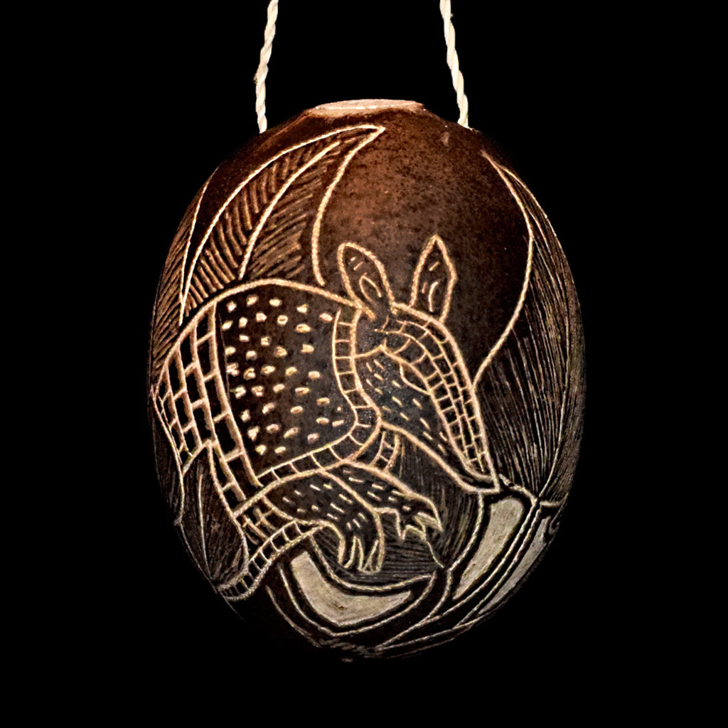 Armadillo Mammal Calabash Christmas tree ornament and hand rattle - Amazon Ecology