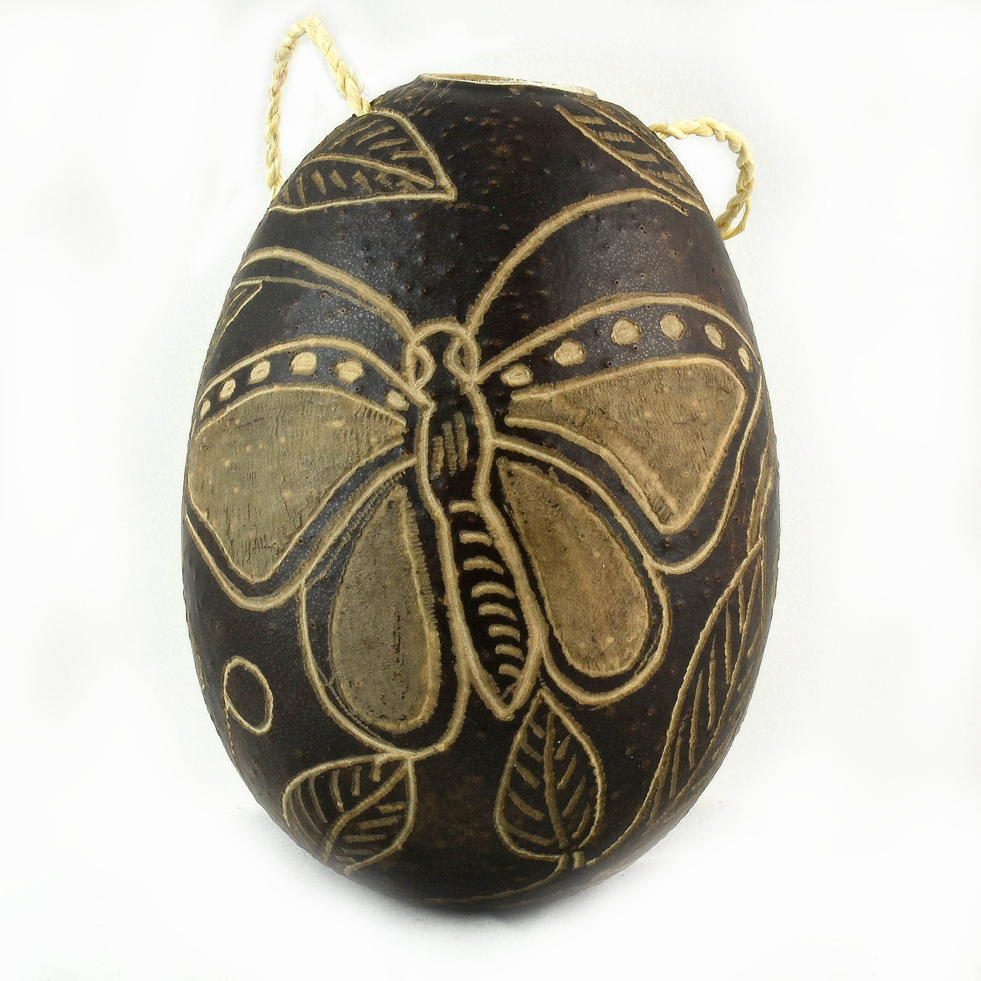 Butterfly Insect Calabash Christmas tree ornament and hand rattle - Amazon Ecology