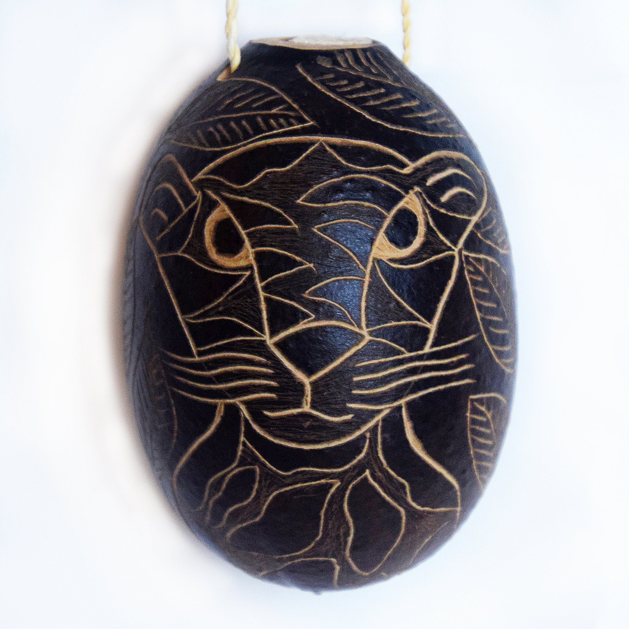 Jaguar Mammal Calabash Christmas tree ornament and hand rattle - Amazon Ecology