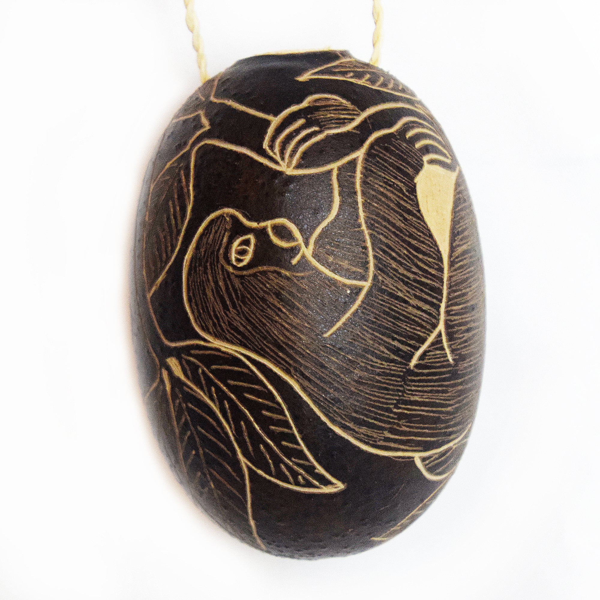 Sloth Mammal Calabash Christmas tree ornament and hand rattle - Amazon Ecology