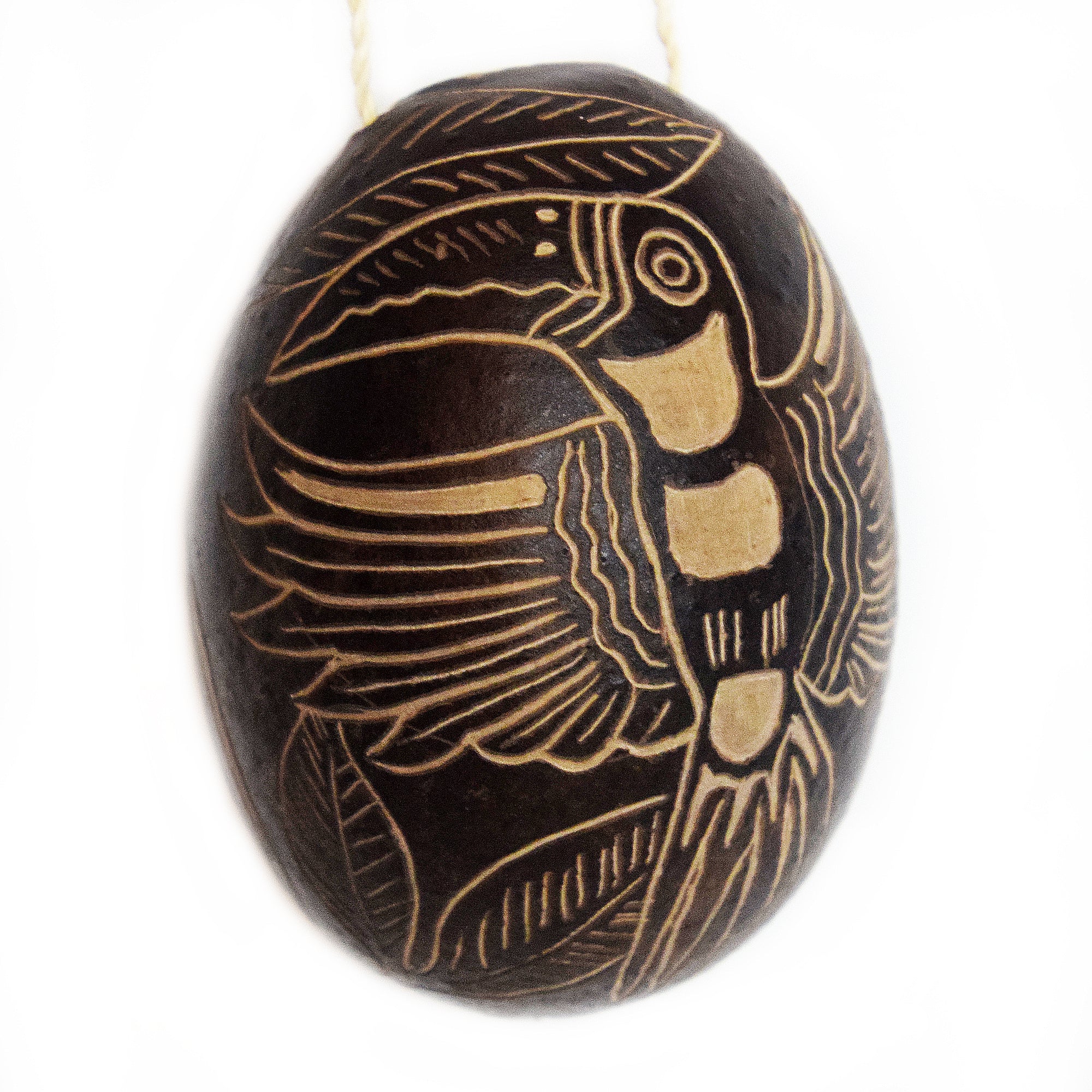 Toucan and Aracari Bird Calabash Christmas tree ornament and hand rattle - Amazon Ecology