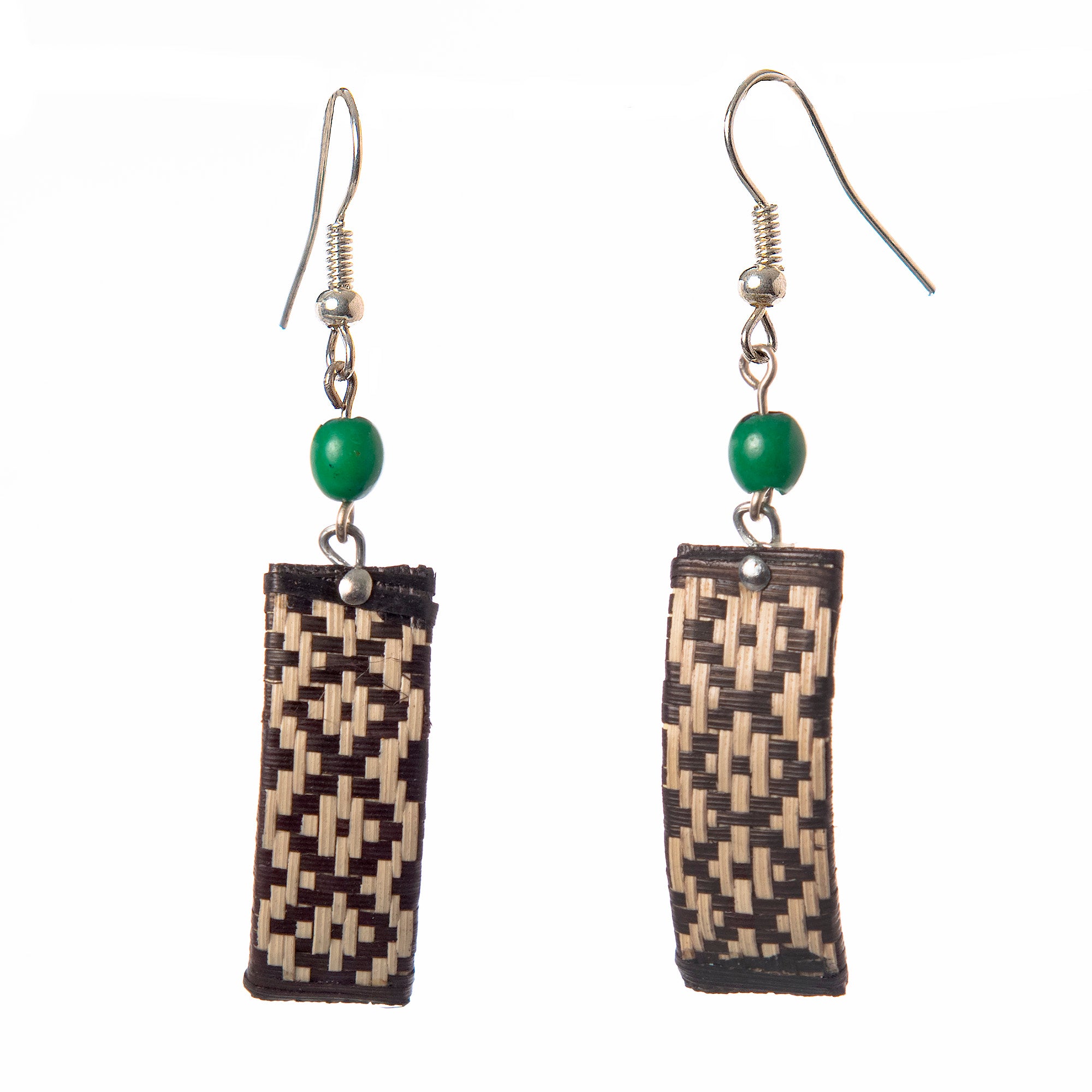 Cana Flecha Rectangular Earrings - made by Peruvian Amazon artisan - Amazon Ecology