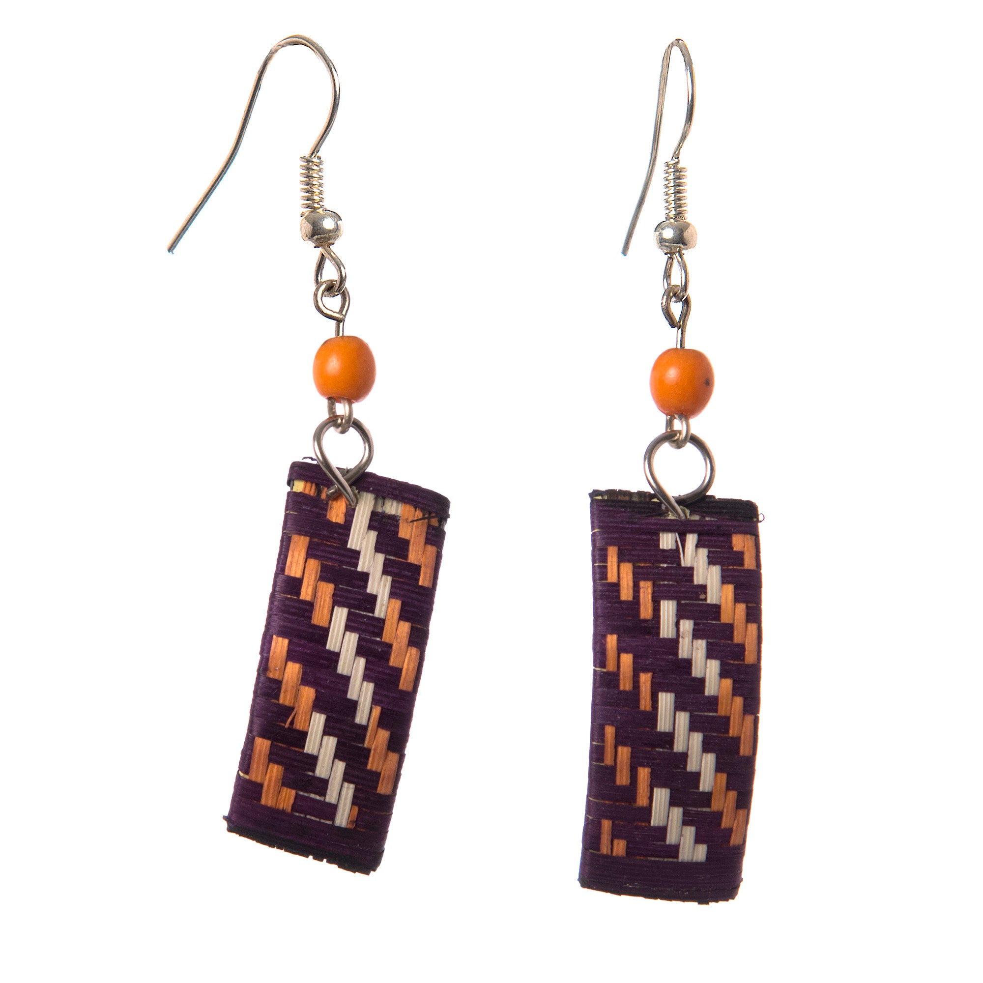Cana Flecha Rectangular Earrings - made by Peruvian Amazon artisan - Amazon Ecology