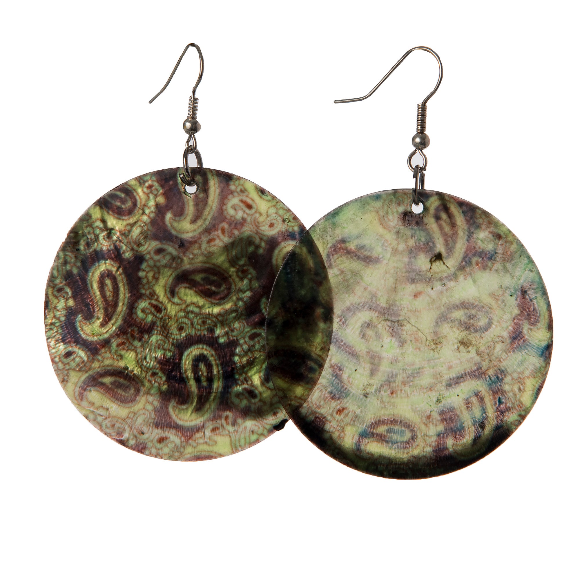 Circular Nakar Shell Earrings - made by artisan from the Peruvian Amazon