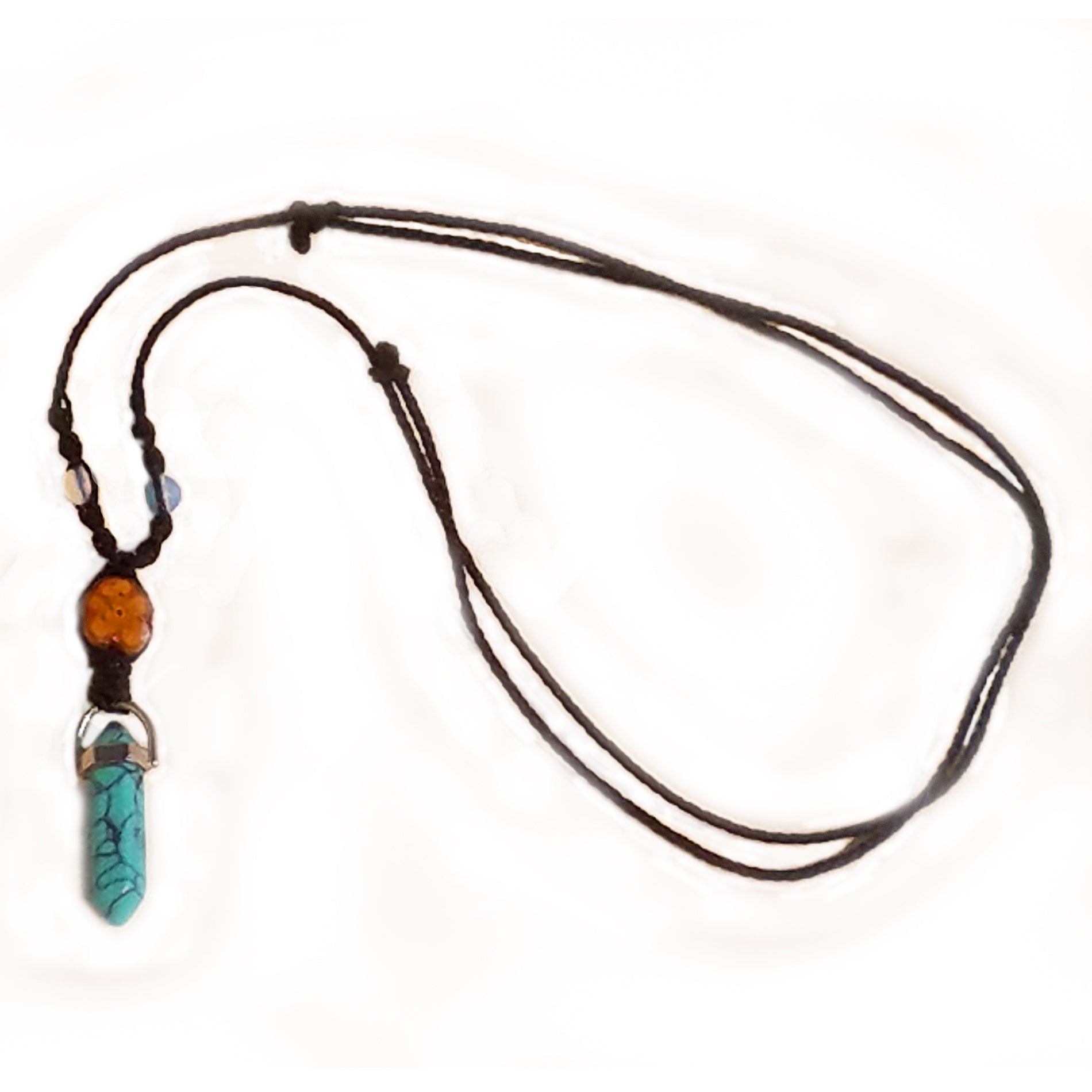 Ayahuasca vine and turquoise macrame necklace - Amazon Ecology