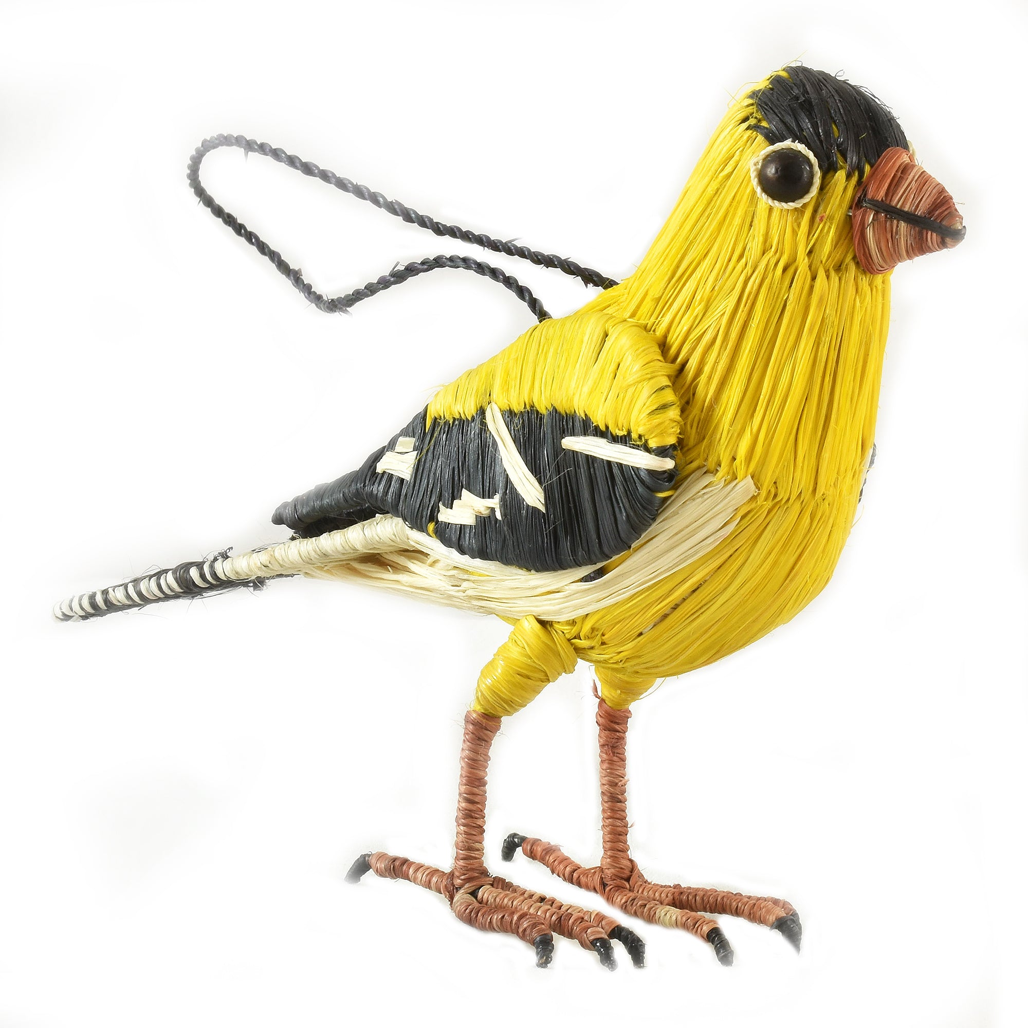 GOLDFINCH BIRD - FAIR TRADE CHRISTMAS TREE ORNAMENT - WOVEN BY PERUVIAN AMAZON ARTISAN - Amazon Ecology