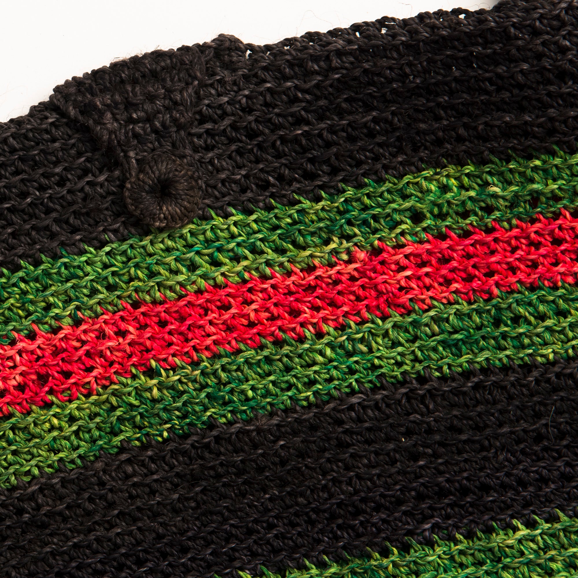 Black striped Round-bottom Shoulder Palm Fiber Bags made in the Peruvian Amazon - Amazon Ecology