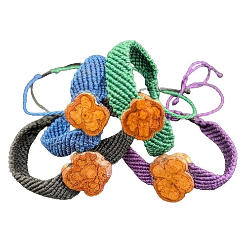 Ayahuasca vine oiled cotton macrame bracelets - made by Peruvian Amazon native artisans