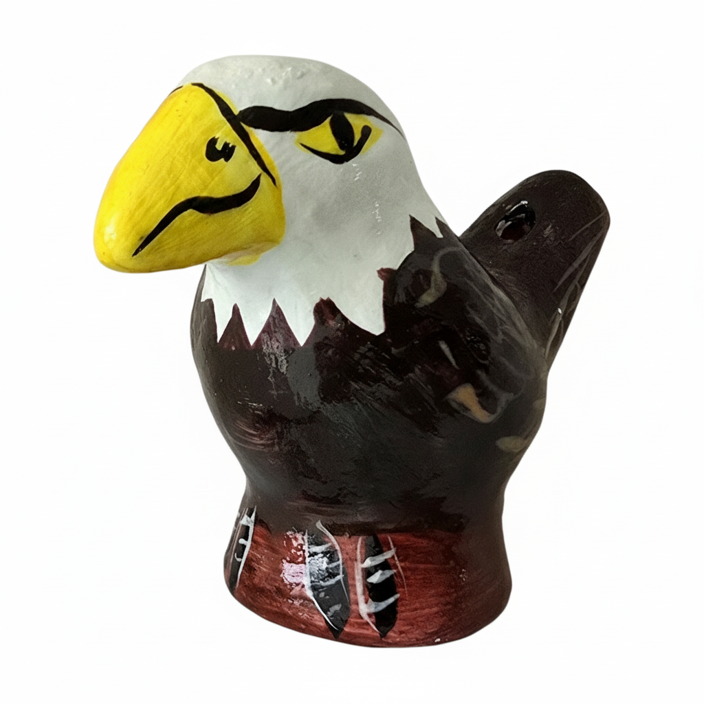 Bald eagle ceramic bird water whistle from the Peruvian Amazon - Amazon Ecology