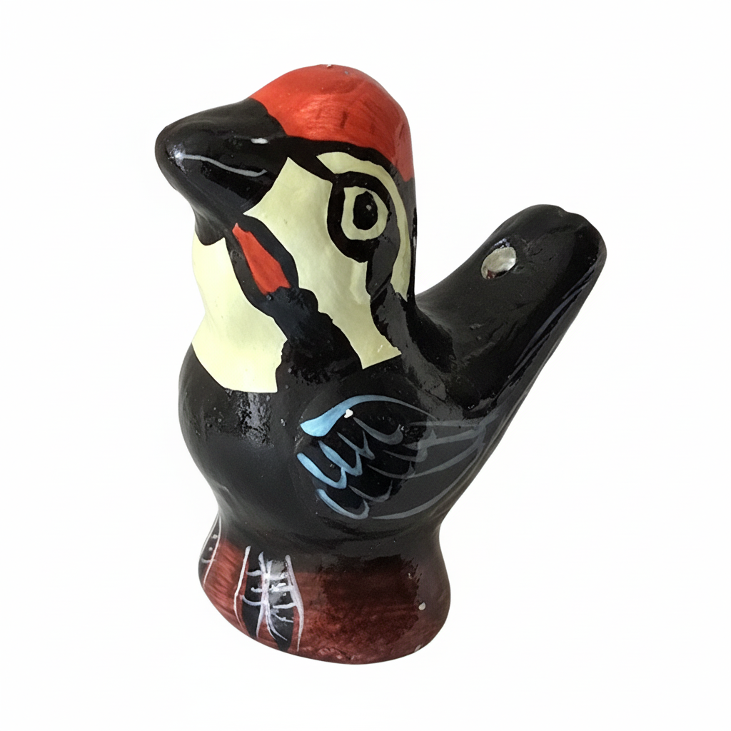 Pileated woodpecker ceramic bird water whistle from the Peruvian Amazon - Amazon Ecology