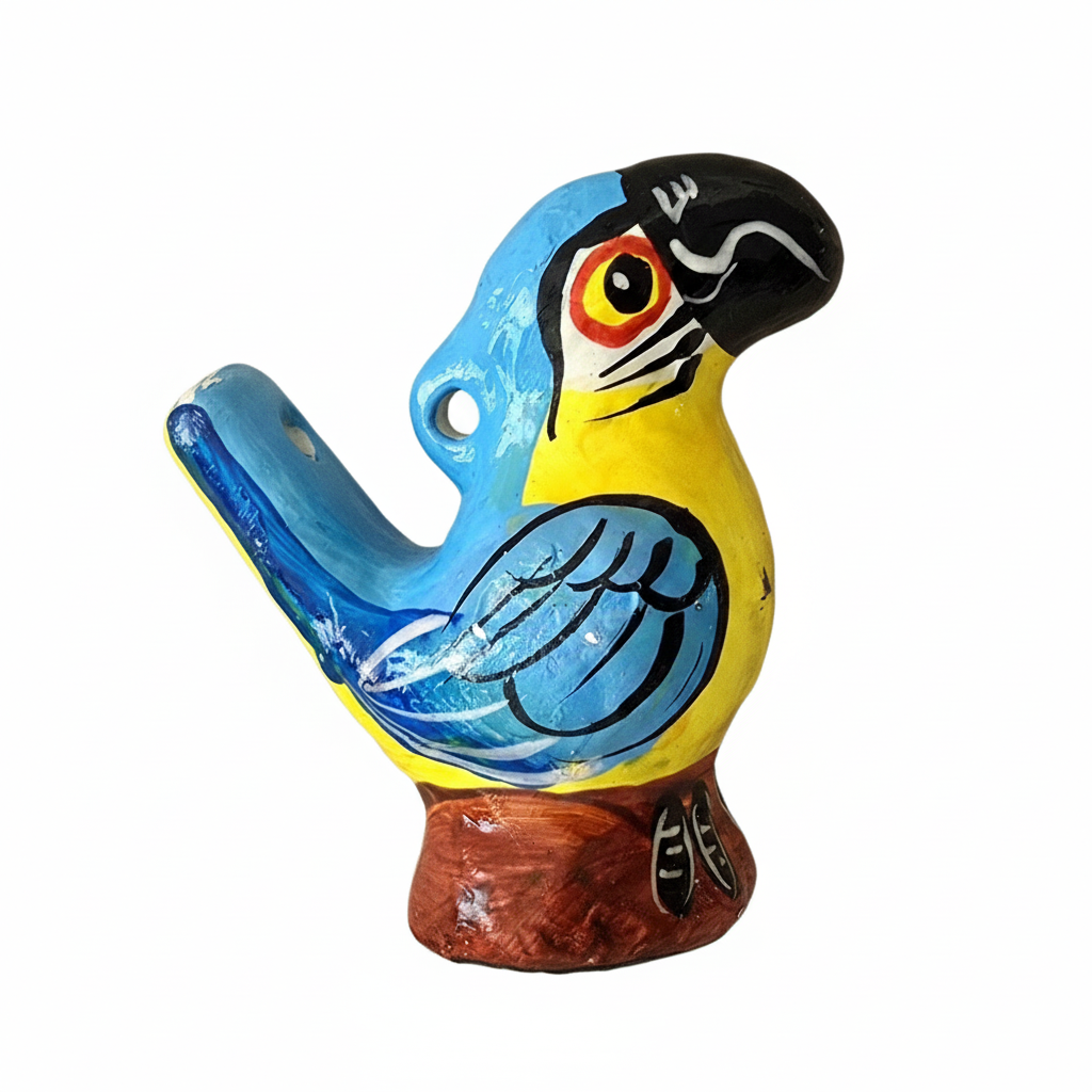 Macaw and parrot Ceramic water whistle from the Peruvian Amazon - Amazon Ecology