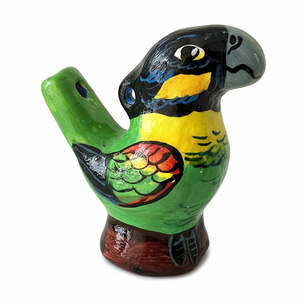 Macaw and parrot Ceramic water whistle from the Peruvian Amazon - Amazon Ecology