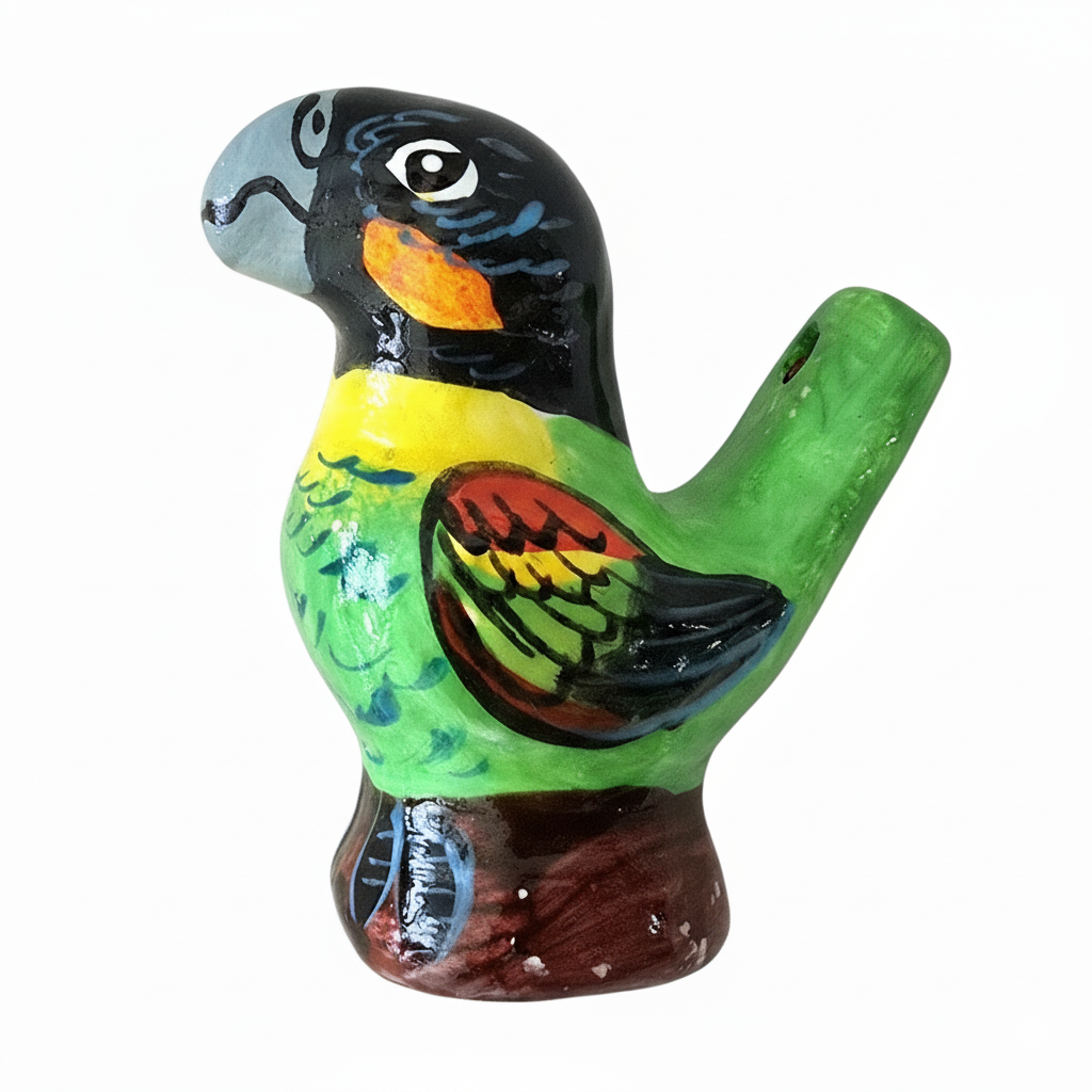 Macaw and parrot Ceramic water whistle from the Peruvian Amazon - Amazon Ecology