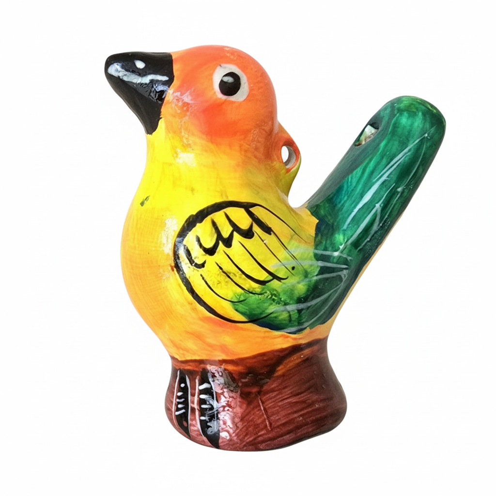 Macaw and parrot Ceramic water whistle from the Peruvian Amazon - Amazon Ecology