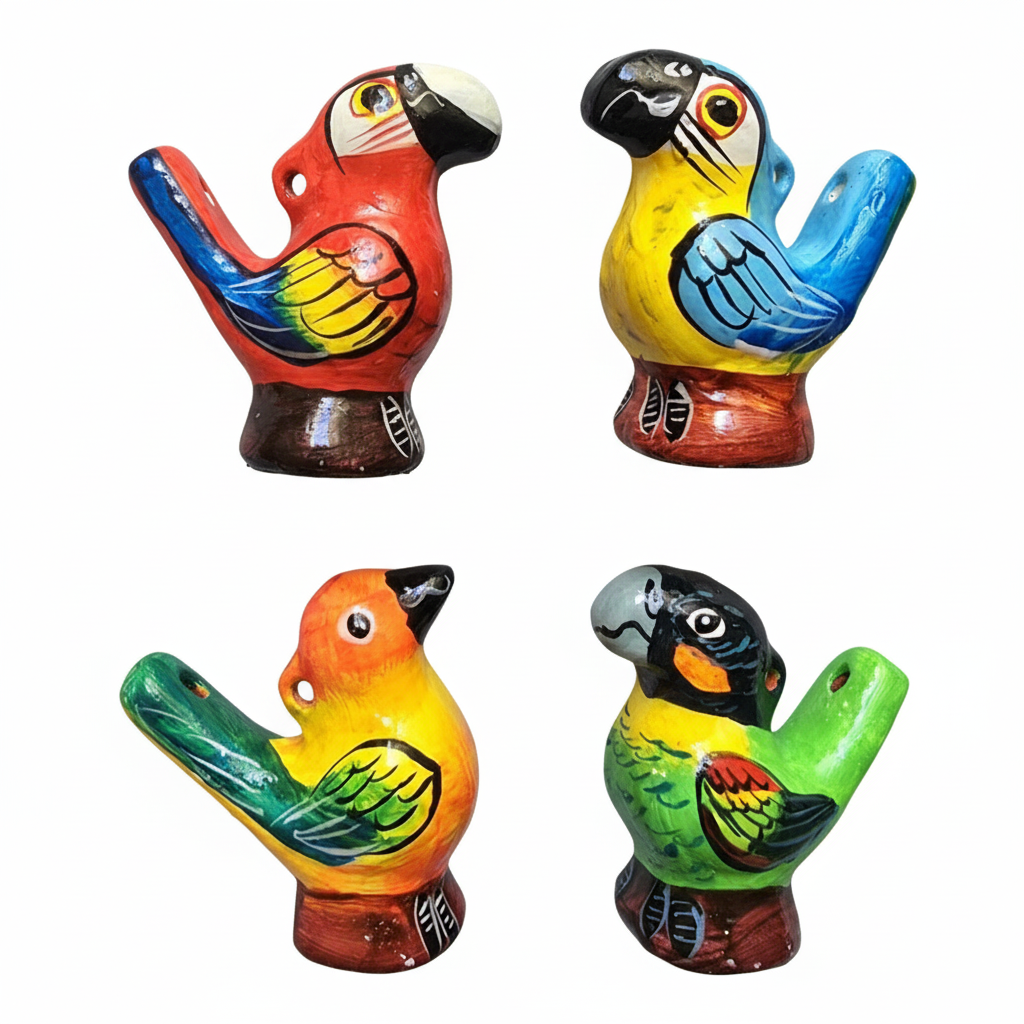 Macaw and parrot Ceramic water whistle from the Peruvian Amazon - Amazon Ecology