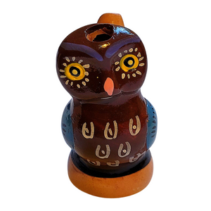 Ceramic water whistle from the Peruvian Amazon - chicken and owl