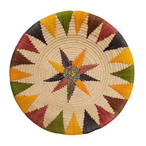 Rainbow Chevron and Star Flower Decorative Basket - Fair Trade and Handwoven
