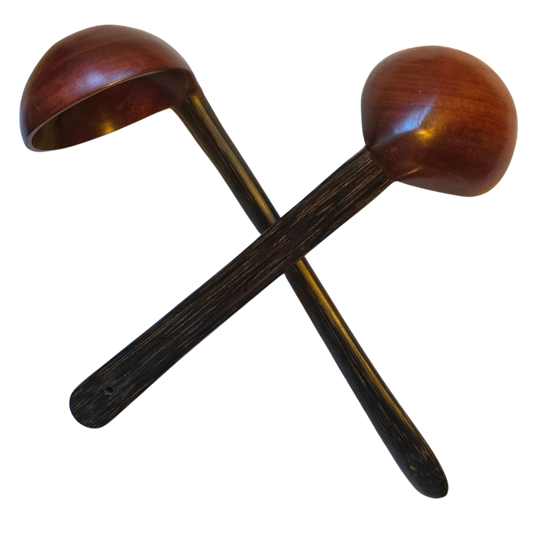 Palo sangre and pona palm wood soup ladles - hand made by Peruvian Amazon artisan