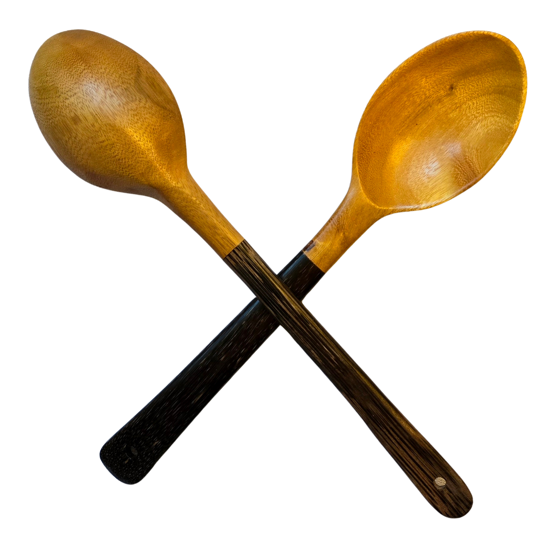 Palo sangre and pona palm wood utensils - hand made by Peruvian Amazon artisan