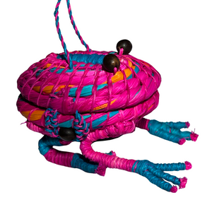 WOVEN FROG FAIR-TRADE CHRISTMAS TREE ORNAMENT AND RING KEEPER