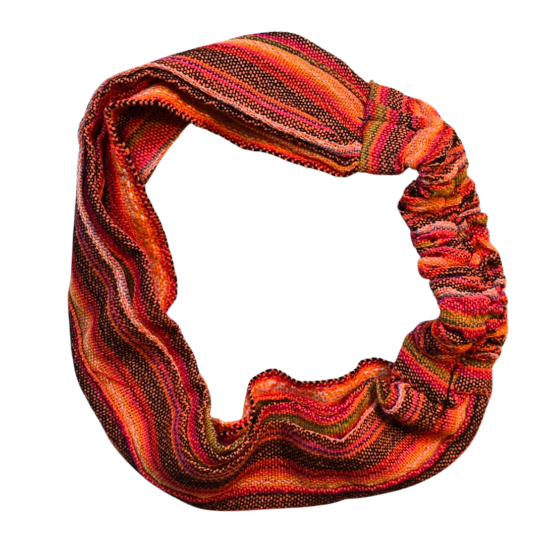 Earth tone stretch head-band - made by artisan from Peruvian Amazon