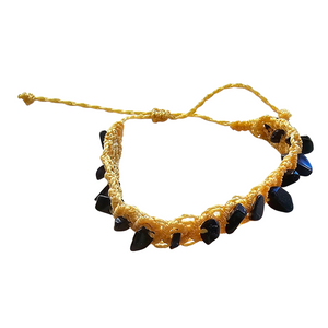 Macrame bracelet with rough stones - made by Peruvian Amazon artisan