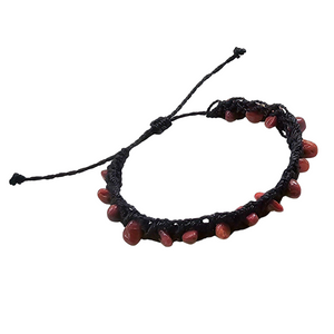 Macrame bracelet with rough stones - made by Peruvian Amazon artisan