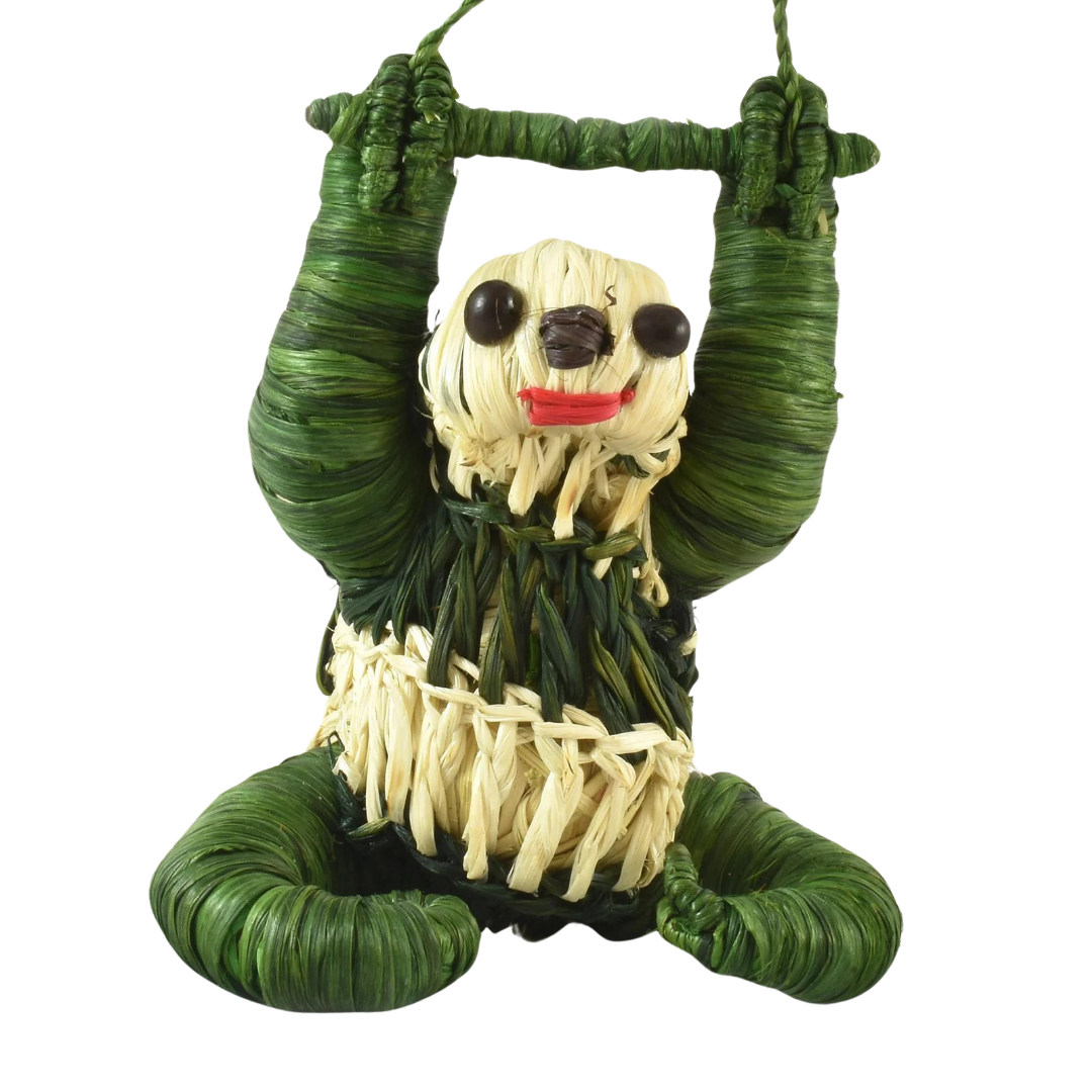 SLOTH - MAMMAL FAIR -TRADE CHRISTMAS TREE ORNAMENT - WOVEN BY PERUVIAN AMAZON ARTISAN