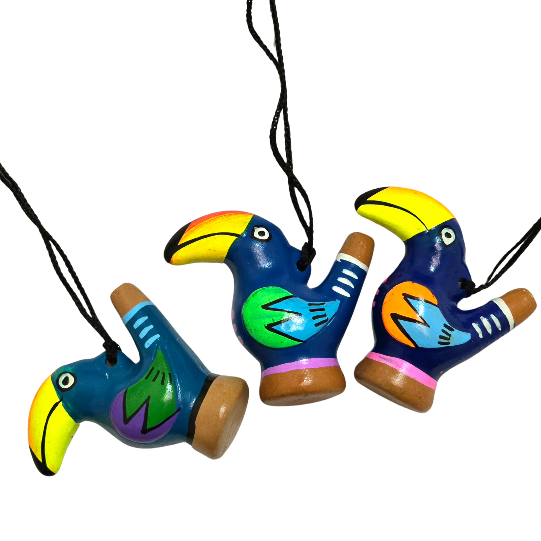 Toucan Ceramic water whistle from the Peruvian Amazon