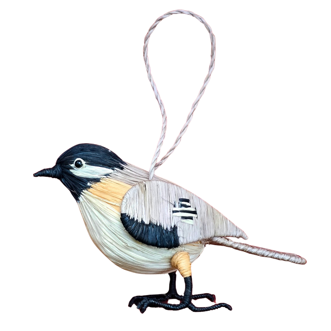 CHICKADEE- FAIR TRADE CHRISTMAS TREE ORNAMENT - WOVEN BY PERUVIAN AMAZON ARTISAN