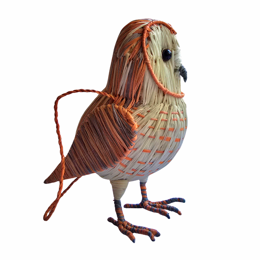 BARN OWL BIRD FAIR -TRADE ORNAMENT AND DECORATION- WOVEN BY PERUVIAN AMAZON ARTISAN - Amazon Ecology