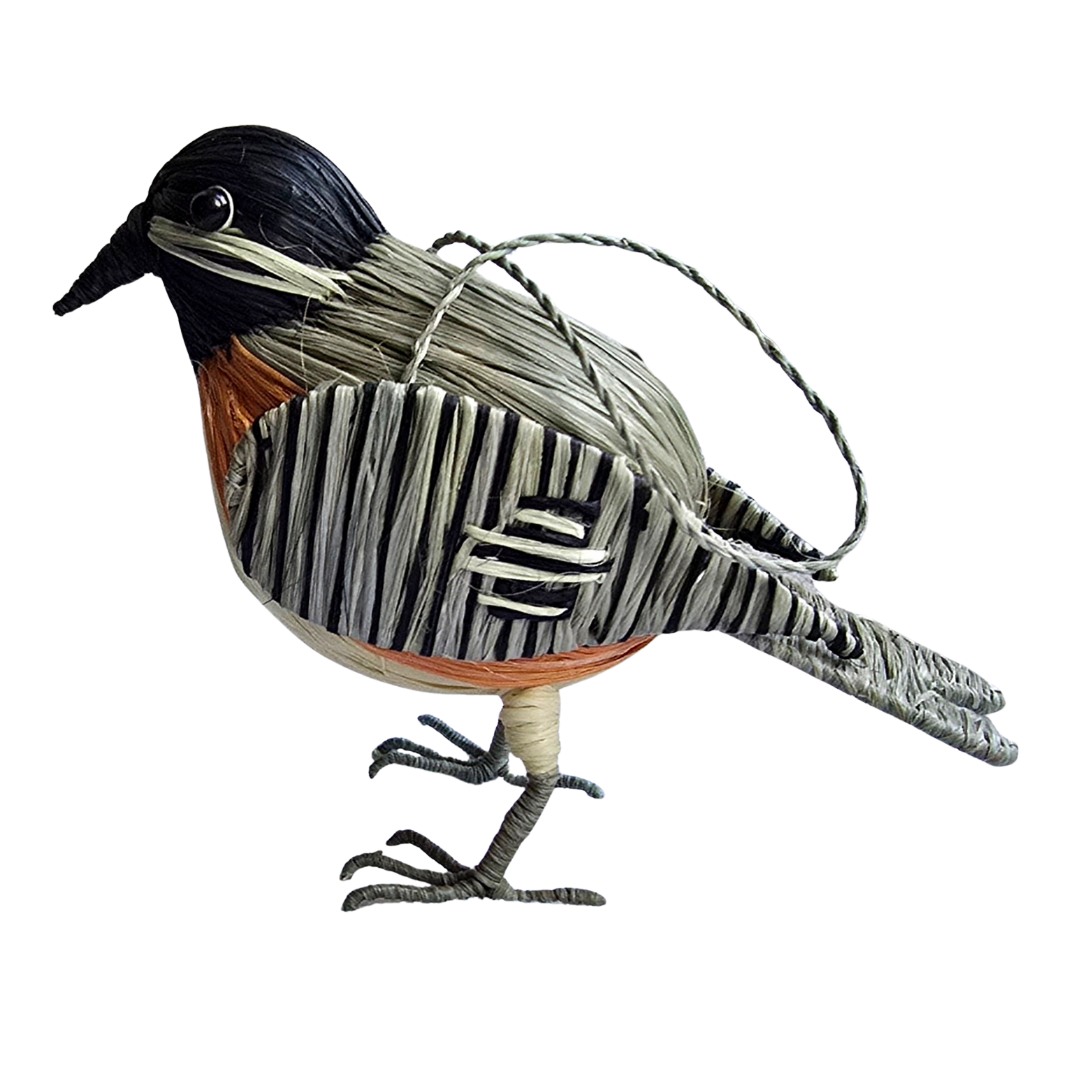 CHICKADEE- FAIR TRADE CHRISTMAS TREE ORNAMENT - WOVEN BY PERUVIAN AMAZON ARTISAN - Amazon Ecology