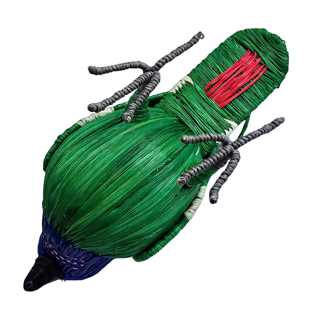 BLUE-HEADED PARROT BIRD - FAIR-TRADE CHRISTMAS TREE ORNAMENT - WOVEN BY PERUVIAN AMAZON ARTISAN - Amazon Ecology