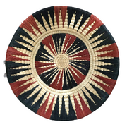Maroon & black starburst woven fair-trade basket - made by artisan from the Peruvian Amazon - Amazon Ecology