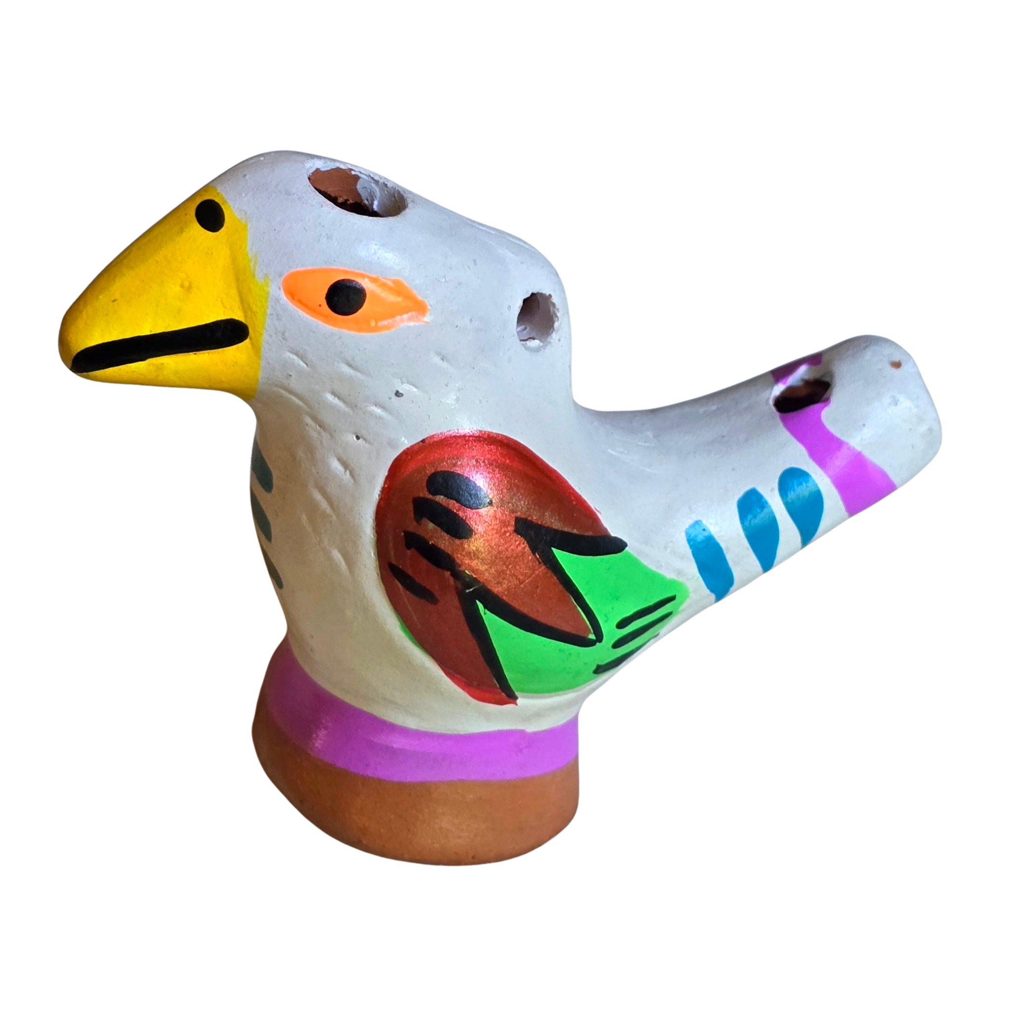 Eagle ceramic bird water whistle from the Peruvian Amazon