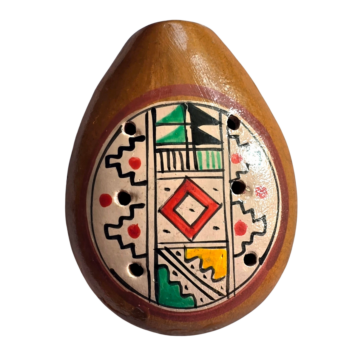 Ceramic ocarinas with multi-colored designs - made by artisans from the Peruvian Amazon - Amazon Ecology